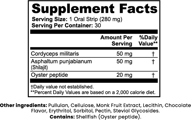 100% Vegan Libido Support Strips (Chocolate Flavor)